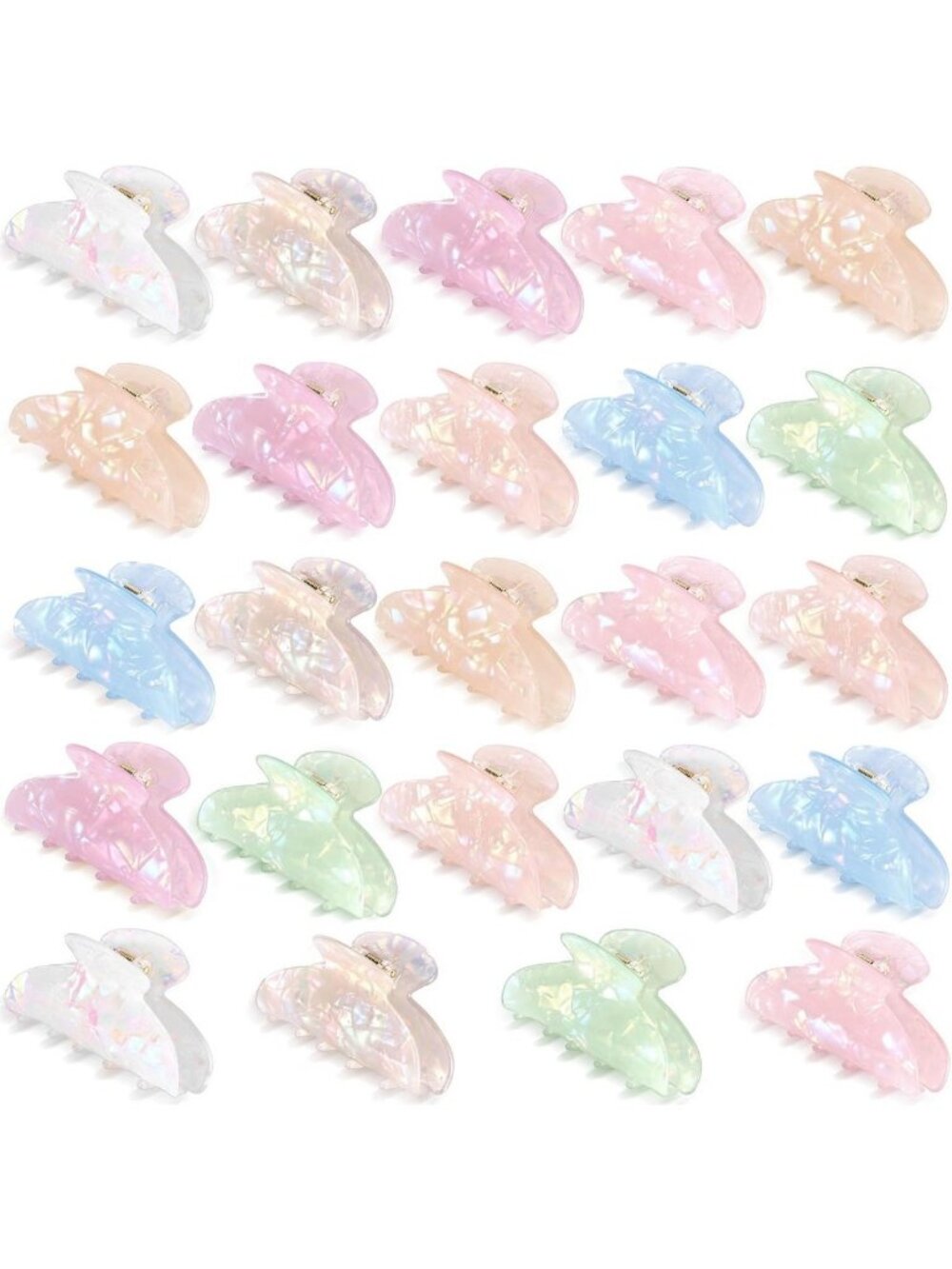 8 Large Acrylic Hair Claw Clips - Non-Slip Jaw Hold for Thick & Thin Hair